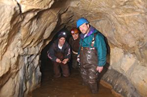Three of the group inside the Spart Mine